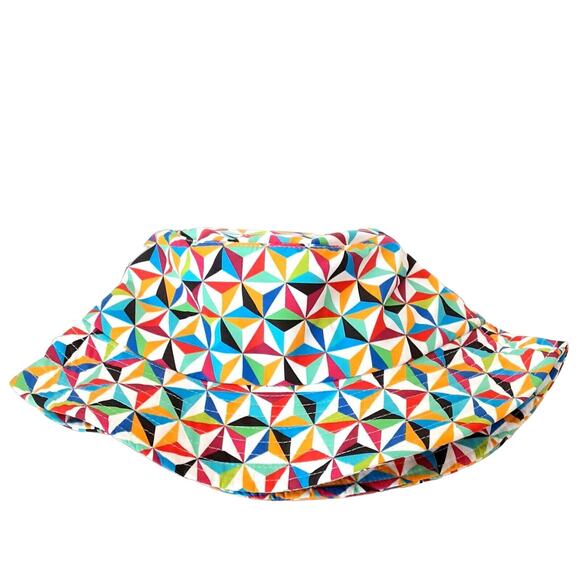Disney Parks Epcot Geometric Bucket Hat Multicolored Retro 90s Art to Wear - Picture 3 of 7